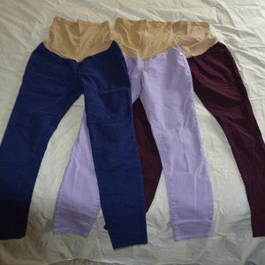 3 pairs of knit maternity skinny pants